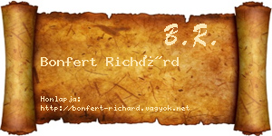 Bonfert Richárd névjegykártya